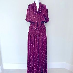 Current Air - Maroon & Gold Maxi Dress